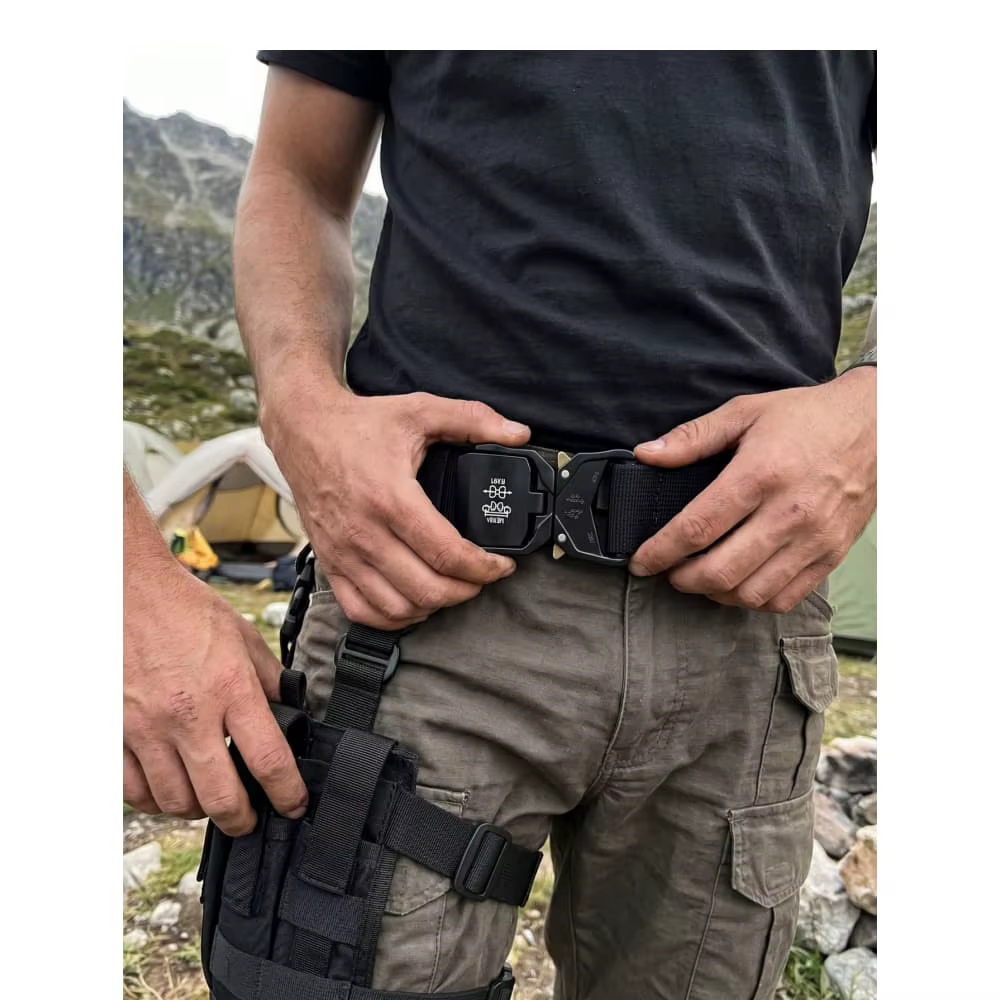 Nouvelle ceinture tactique à boucle à dégagement rapide, ceinture élastique décontractée pour l'entraînement, ceinture pour pantalon homme