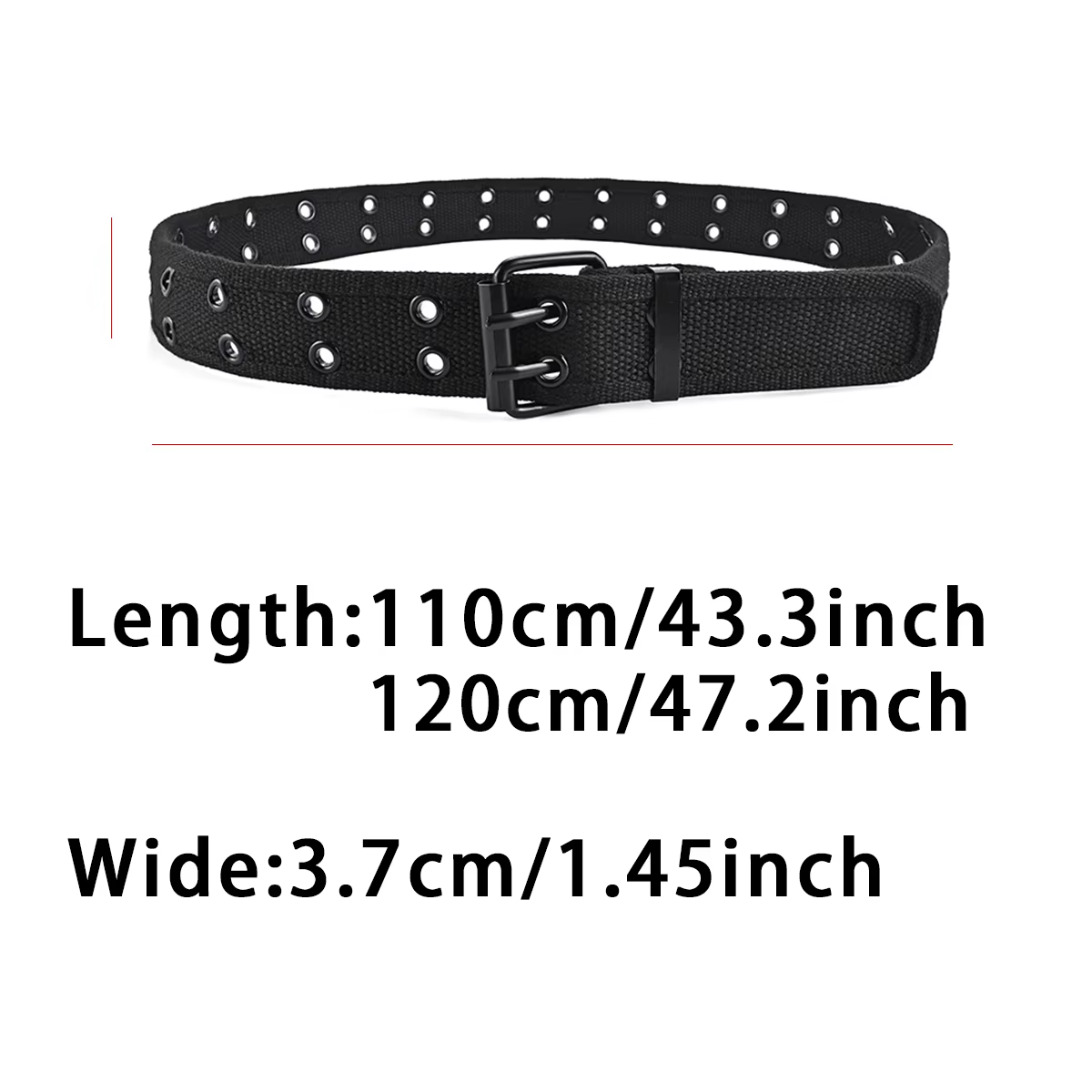 Ceinture pour hommes Double rangée boucle d'aiguille en métal
