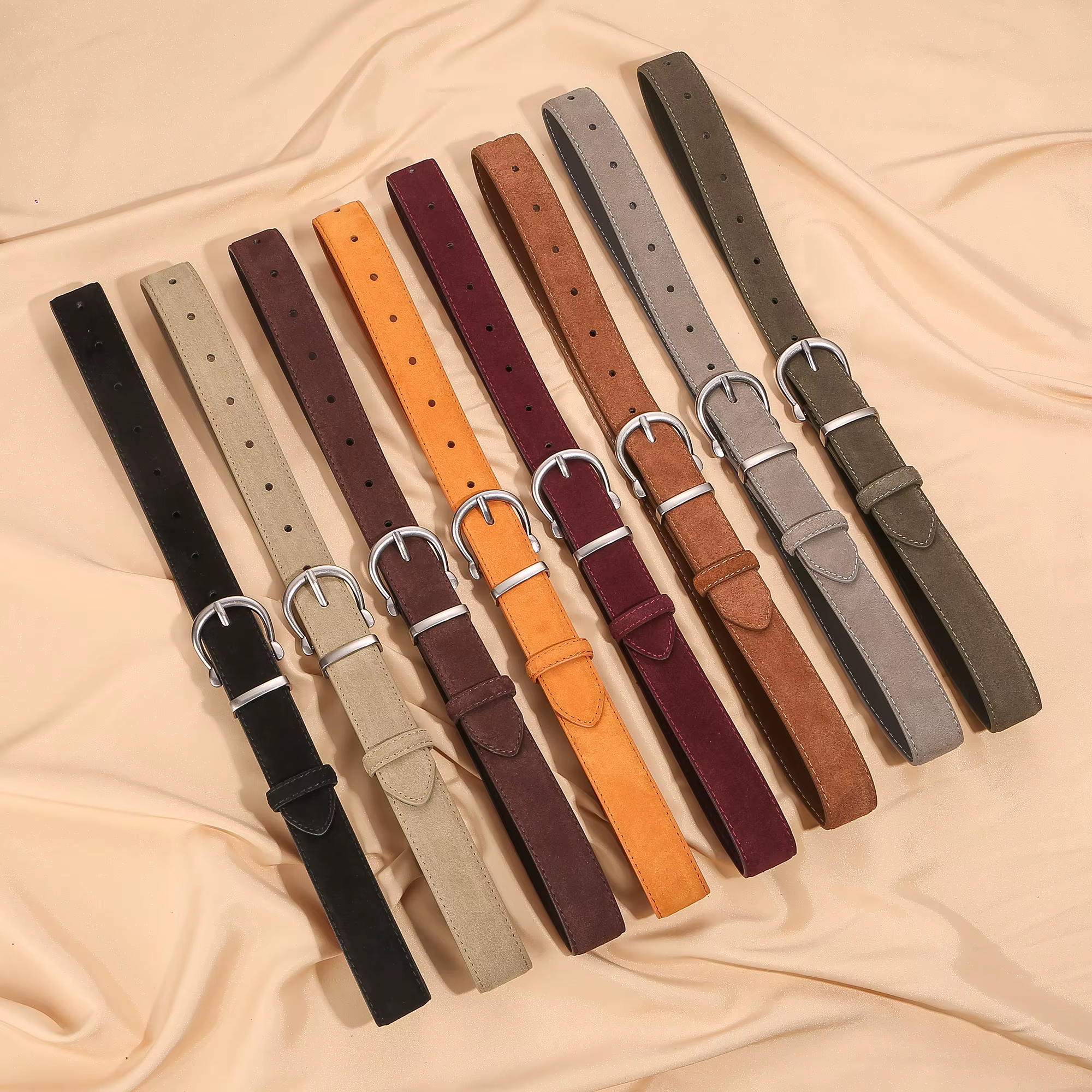 Ceinture en cuir suédé pour femmes