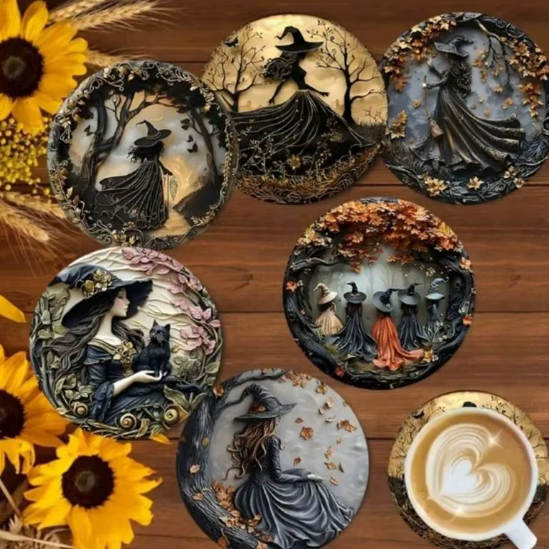 Halloween Wooden Porch Decoration Witch Match Porte d'entrée Porte suspension pour les festivals fête intérieure b03e