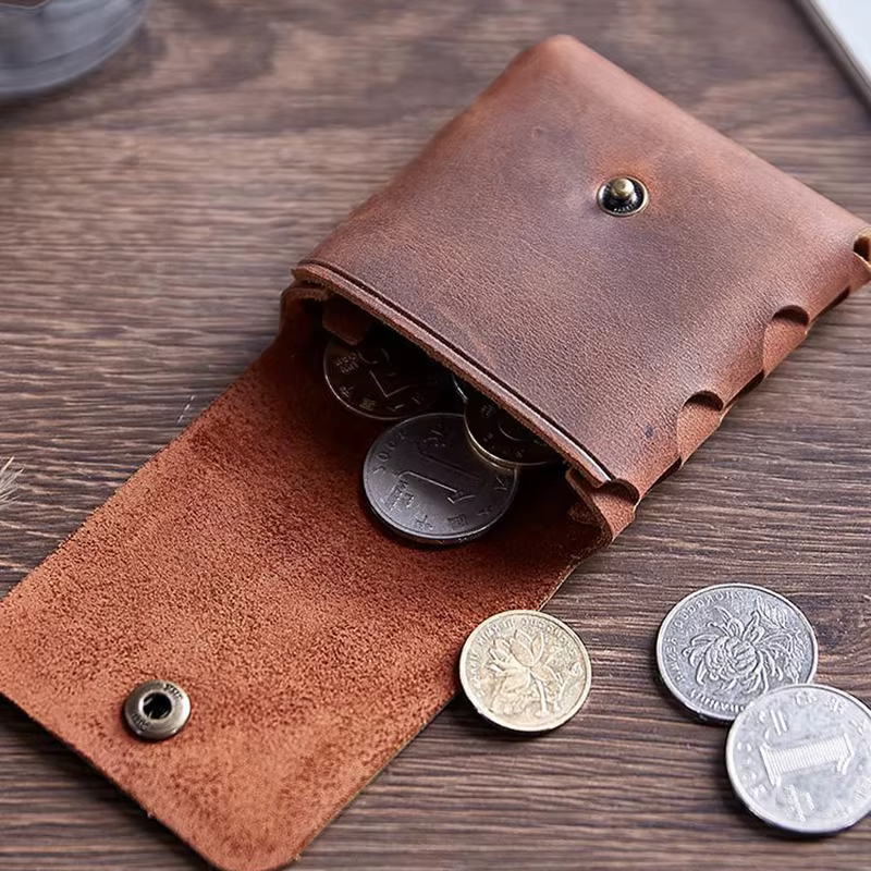 Porte-monnaie en cuir véritable pour hommes et femmes
