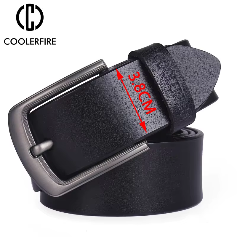 COOLERFIRE Ceinture en cuir véritable avec boucle à ardillon