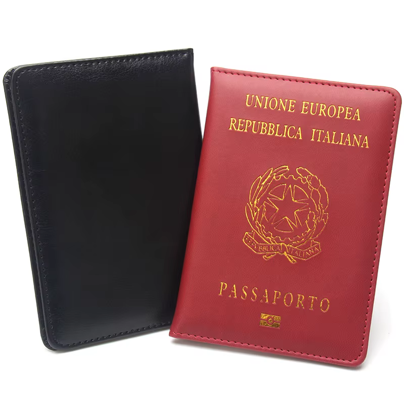 Porte-passeport en cuir italien