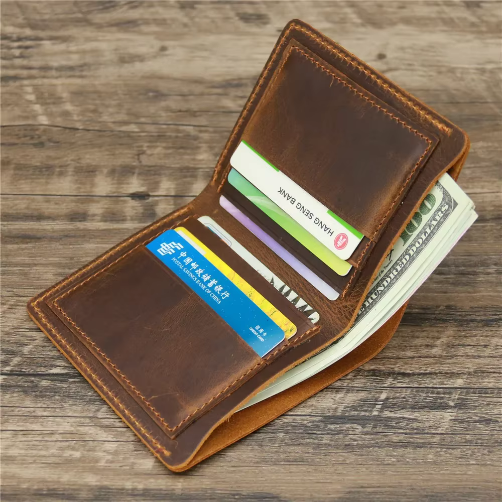 Porte feuille hommes en cuir véritable pour hommes