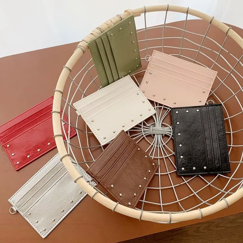Portefeuille élégant en cuir craquelé ultra fin