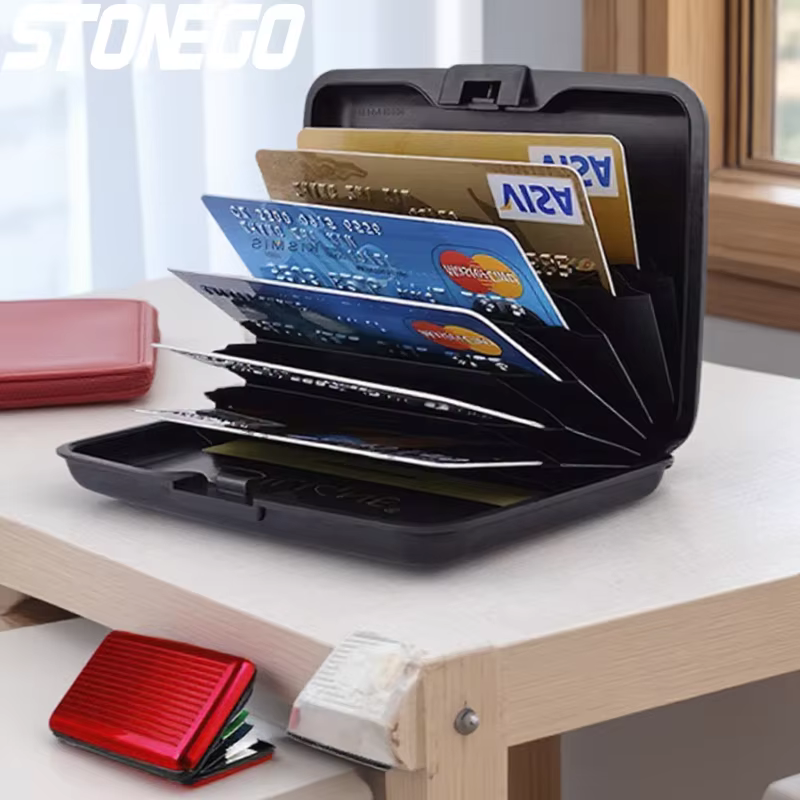 Portefeuille en aluminium porte-carte Anti-RFID hommes protecteur de carte de crédit étui rigide RFID blocage livraison directe