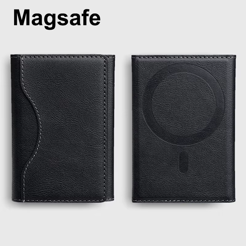 Magsafe porte-carte en cuir PU à trois volets
