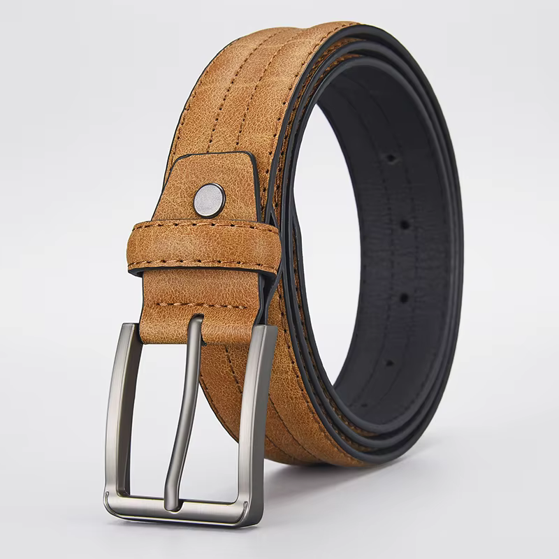 Ceinture à boucle en alliage de Grain de marbre pour hommes