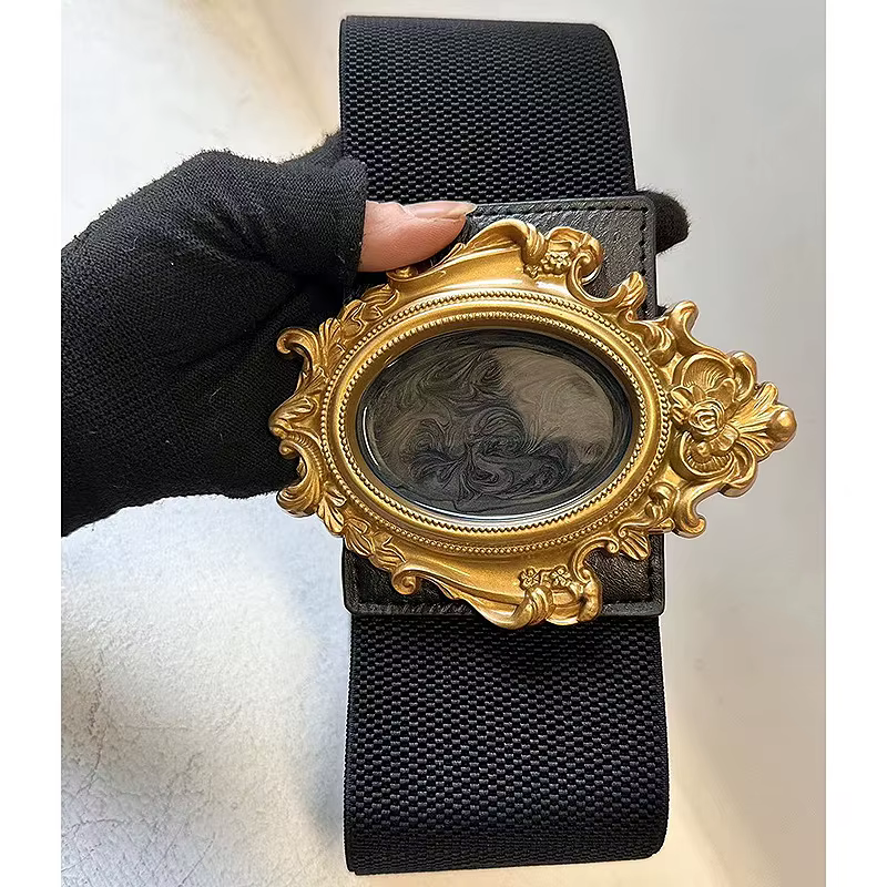 Ceinture en cuir style baroque rétro