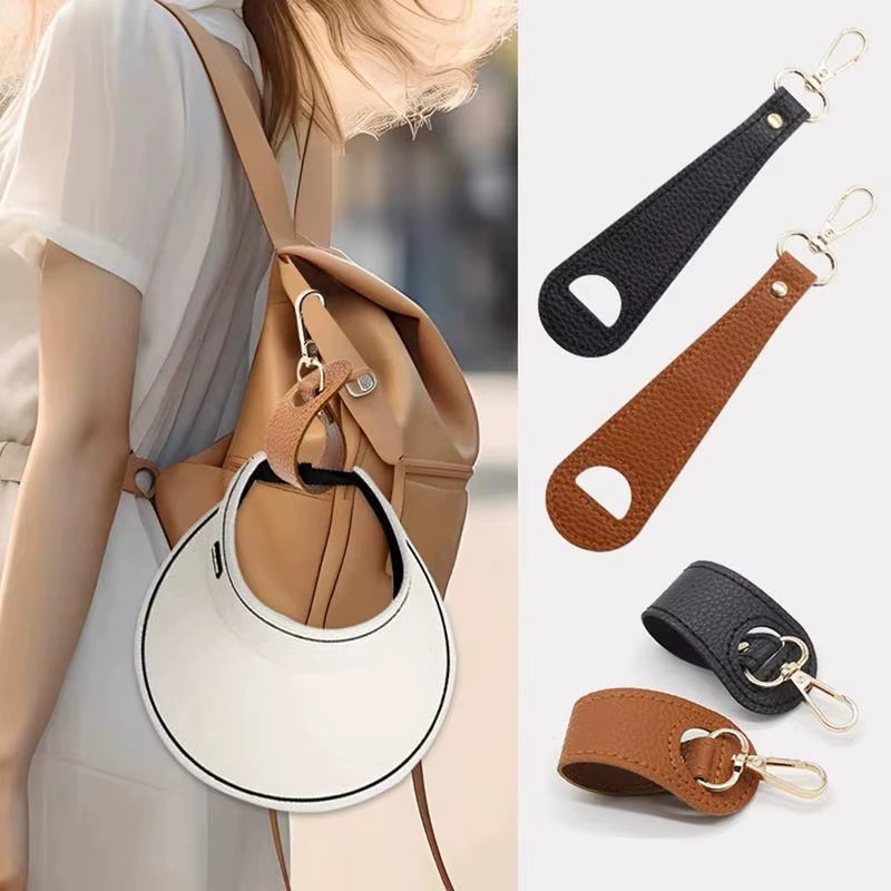 Clip de chapeau en cuir Portable