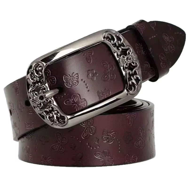 Ceinture vintage pour femme avec gaufrage - design à boucle large