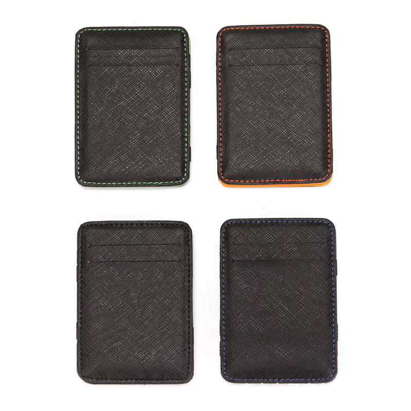 Mini portefeuille fin en cuir PU pour hommes, portefeuilles magiques d'affaires, petit porte-monnaie, porte-carte de crédit