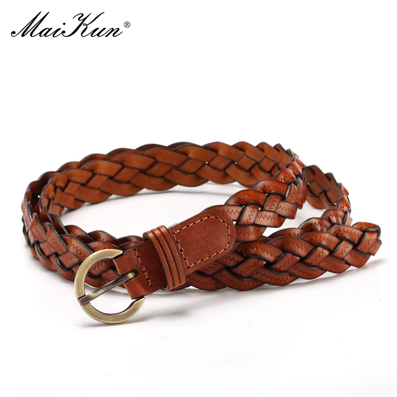 Maikun-Ceinture Fine Tissée en Alliage pour Femme, Tendance