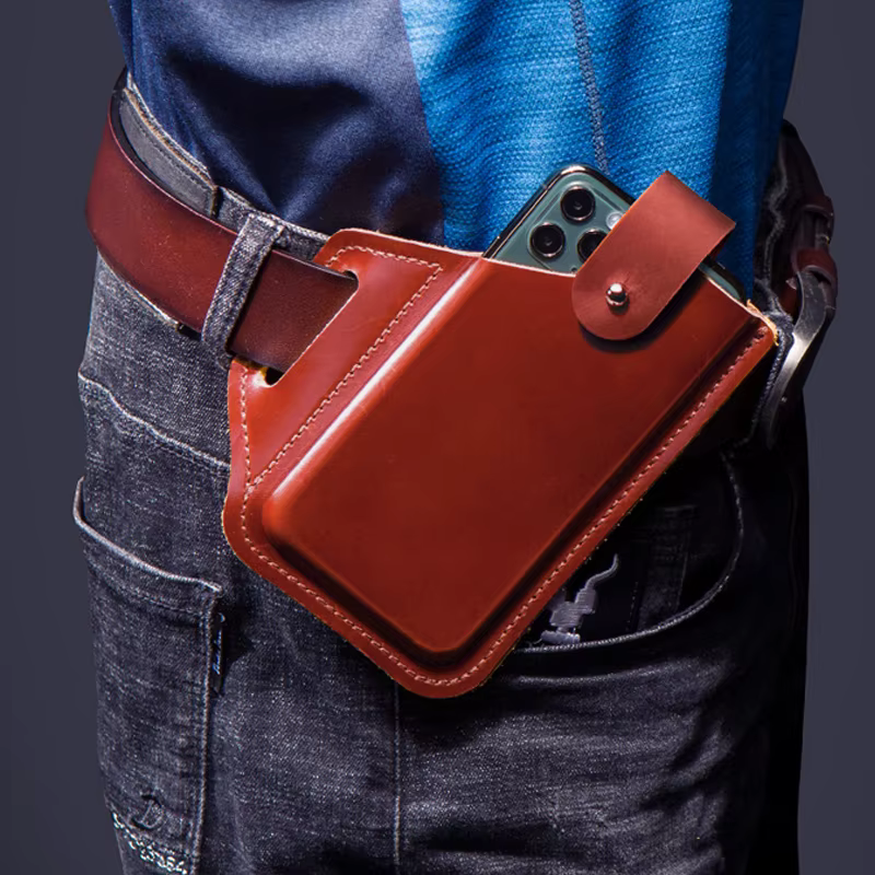 Pochette de téléphone de ceinture en cuir