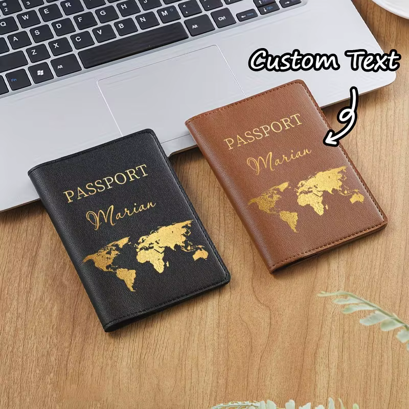 Porte-passeport personnalisé avec lettres et nom
