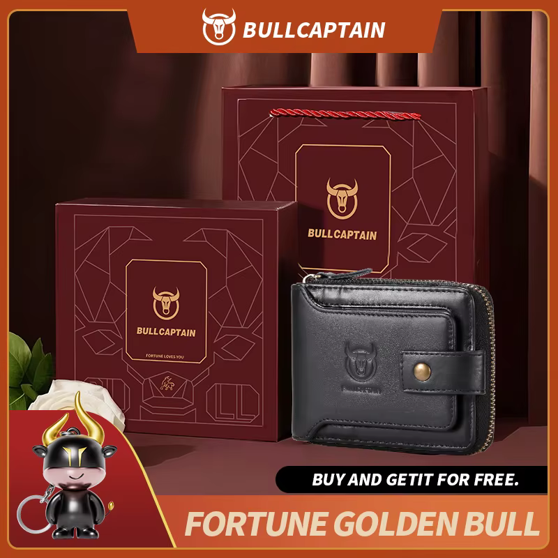 BULLCAPTAIN marque hommes portefeuille en cuir véritable sac à main mâle Rfid