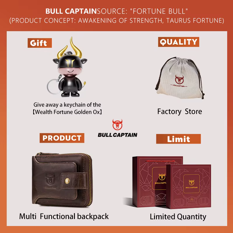 BULLCAPTAIN marque hommes portefeuille en cuir véritable sac à main mâle Rfid