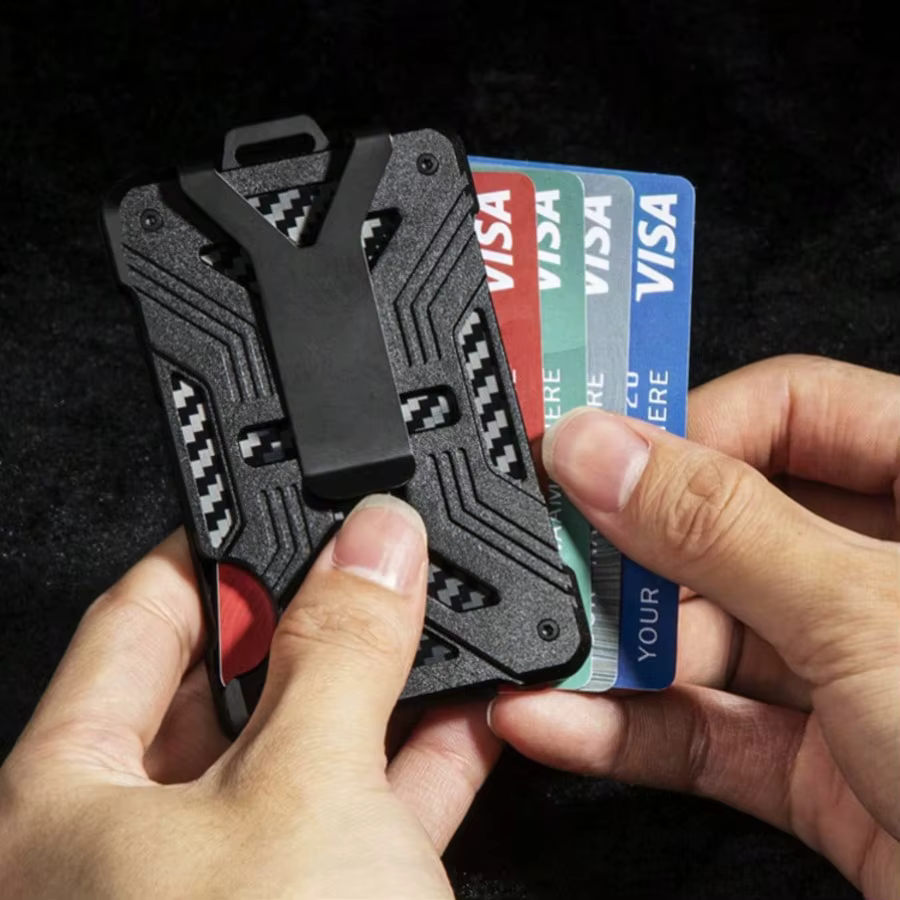 Portefeuille RFID fin | Porte-cartes de crédit et pince à billets résistant aux rayures