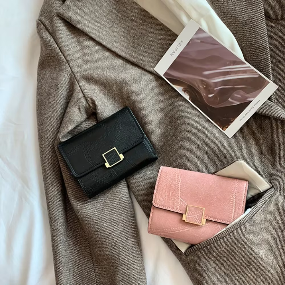 Femmes portefeuille Vintage court en cuir petit sac à main Mini femme mode multi-carte porte-carte porte-monnaie multi-fonctionnel pochette