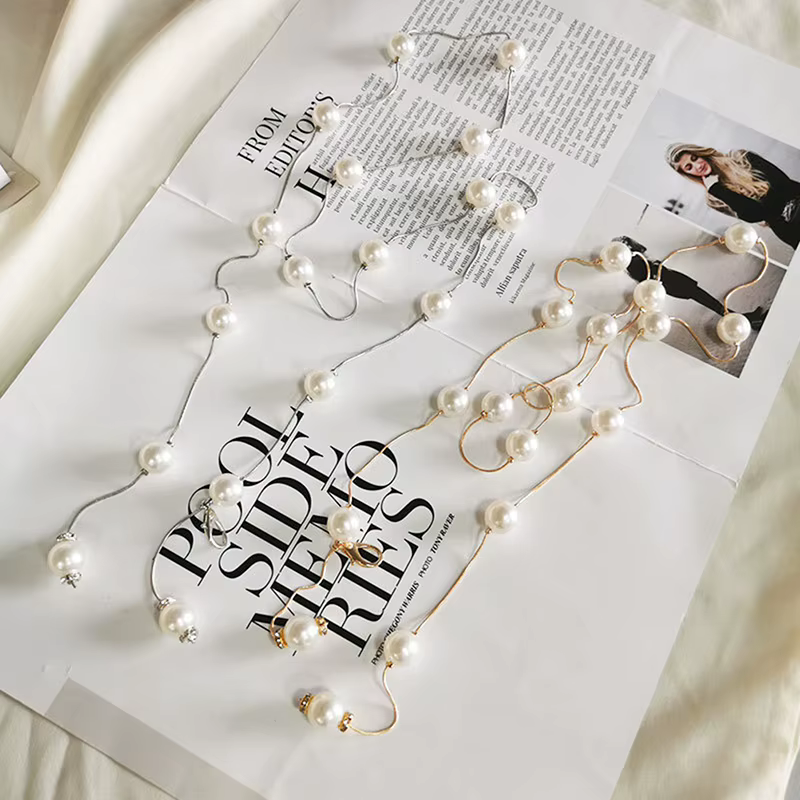 Ceinture élégante en perles pour femmes, Simple, réglable, chaîne fine en métal, pour robe, ceinture fine, bijoux décoratifs