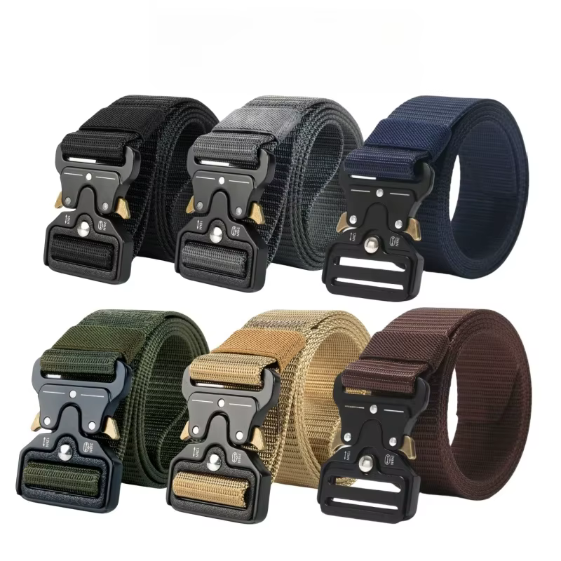 Ceinture décontractée pour hommes avec boucle en plastique réglable