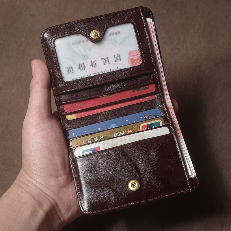 GURO portefeuille en cuir véritable de haute qualité fentes multi-cartes Ultra mince léger porte-carte de crédit hommes femmes pince à billets à deux volets