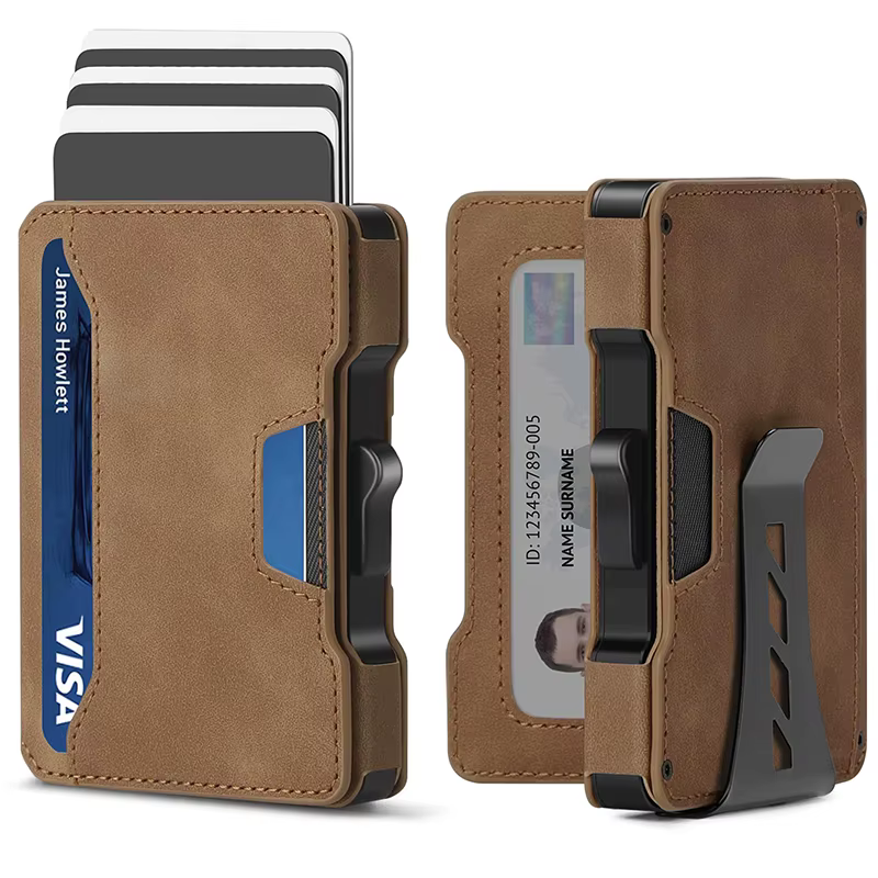 Portefeuille minimaliste pour hommes avec pince à billets