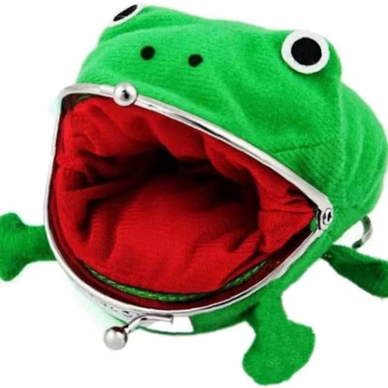 Porte-monnaie en peluche grenouille