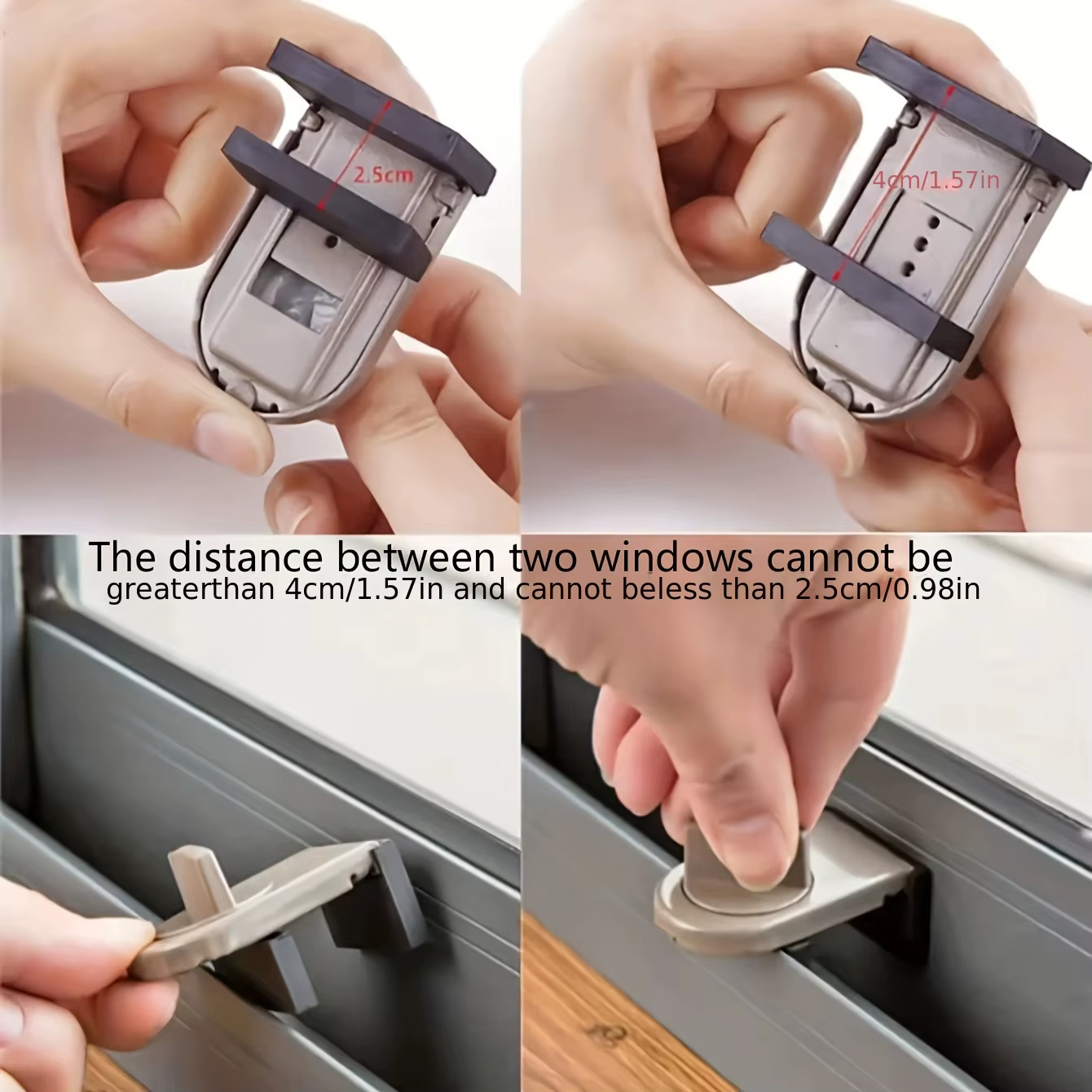 Loquet de sécurité bidirectionnel en alliage d'aluminium pour portes et fenêtres coulissantes, anti-effraction, anti-pincement, protection enfant et animal domestique