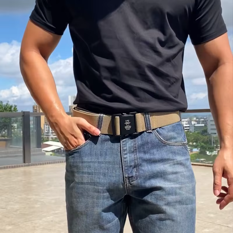 VATLTY 5cm / 2in Ceinture élastique pour hommes Boucle en aluminium