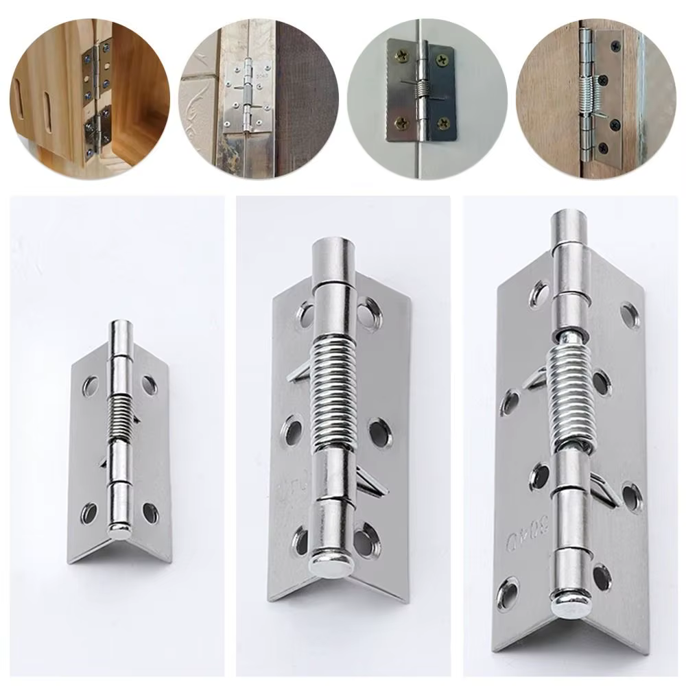 Charnière à ressort à fermeture automatique, charnières de porte en acier inoxydable, charnière d'armoire de positionnement, accessoires de quincaillerie pour meubles