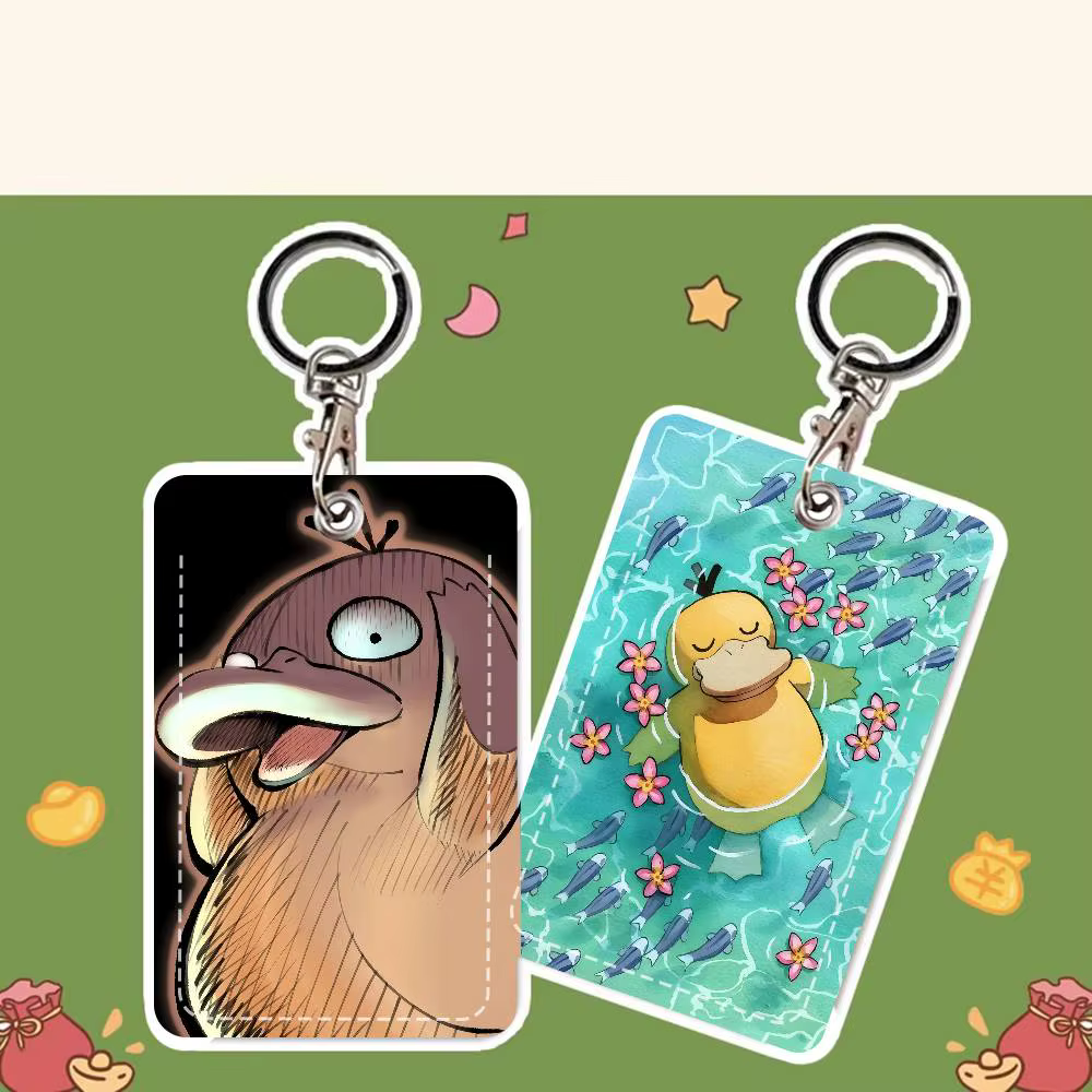 Portefeuille en cuir minimaliste P-Psyduck-s-G-Gengar-s
