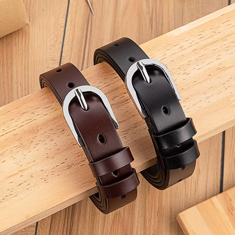 Ceinture en cuir de vachette véritable pour femme