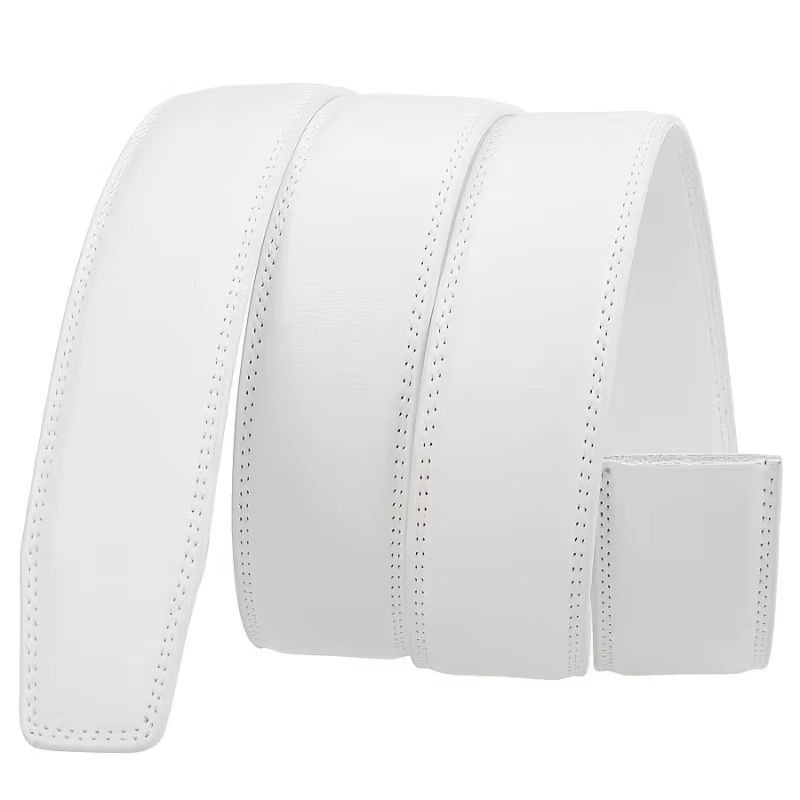 Ceinture à cliquet blanche pour homme (sans déduction)