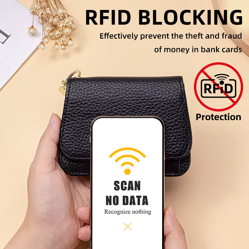 Portefeuille fin pour femme avec blocage RFID