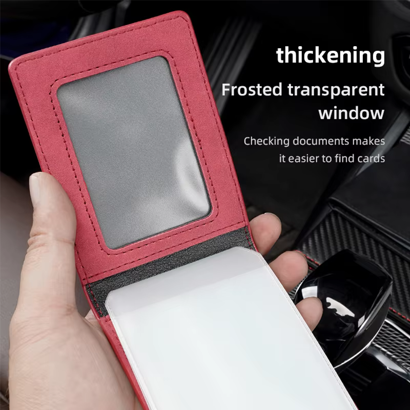 Porte-permis de conduire en daim pour voiture