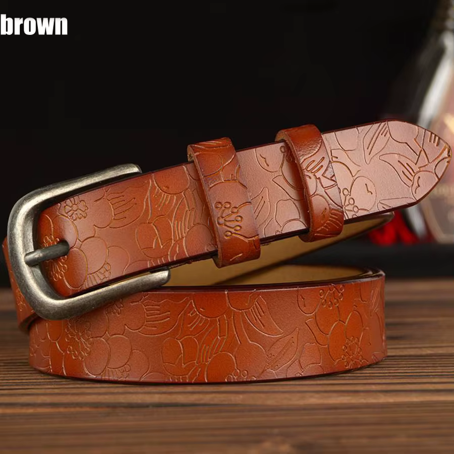 Longueur: 110-120 cm femmes ceinture en cuir véritable femme