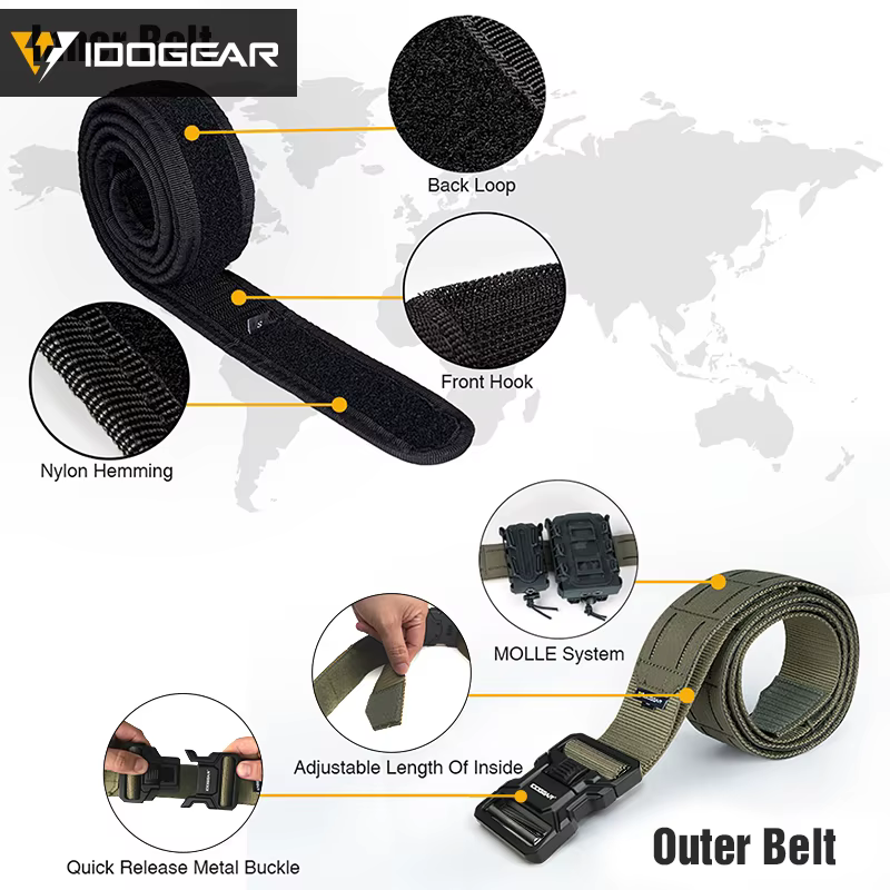 Ceinture MOLLE IDOGEAR de 2 pouces pour hommes