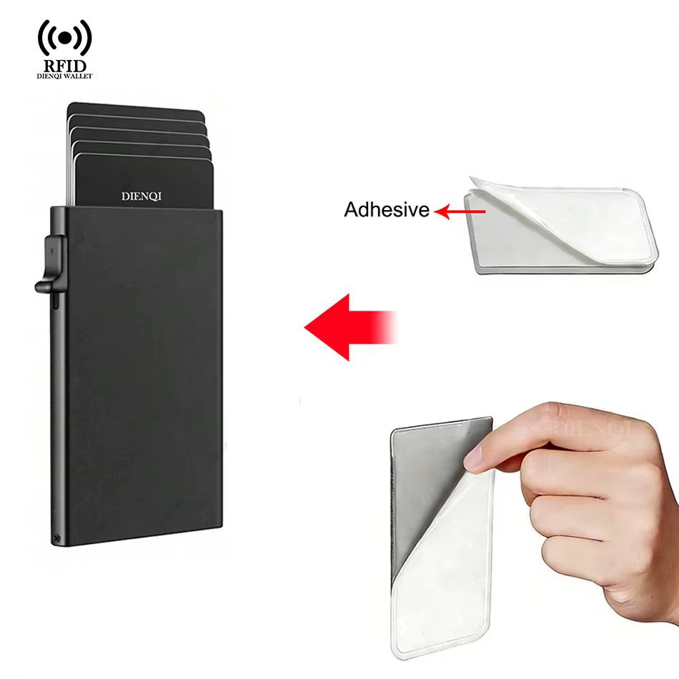 Anti Rfid porte-carte de crédit hommes portefeuilles minimalistes mince