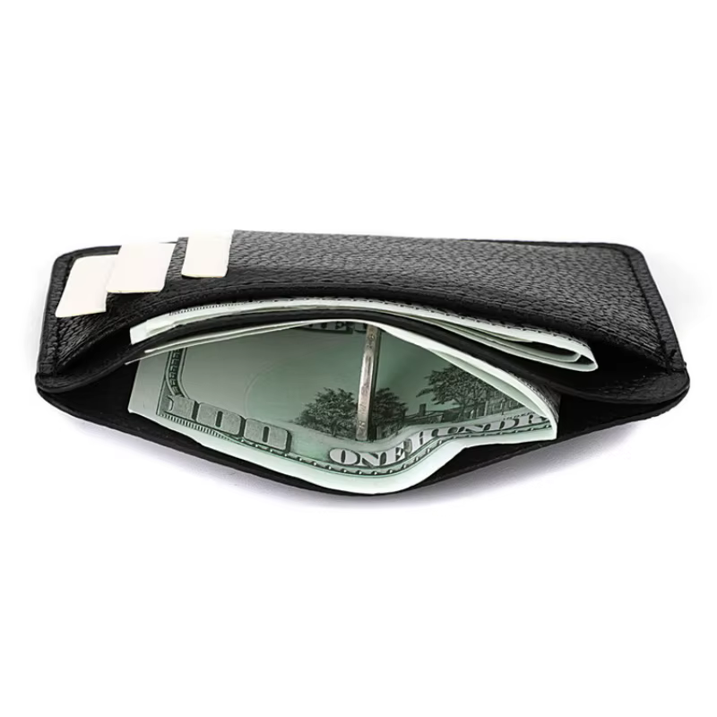 Porte-carte simple Mini porte-carte de crédit en simili cuir solide