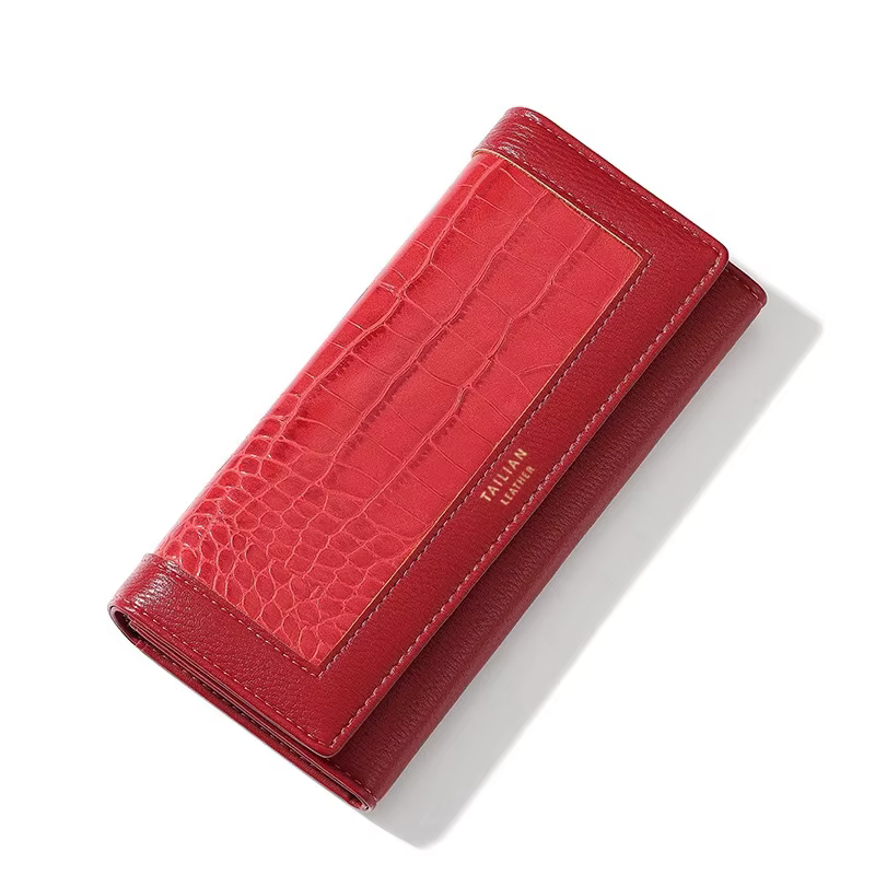 Femmes portefeuille motif Crocodile mode PU cuir porte-carte de crédit fermeture éclair porte-monnaie femme pochette sac d'argent