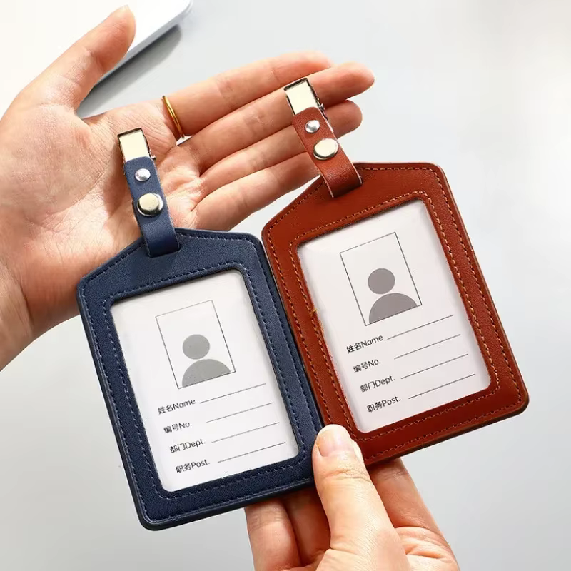 Porte-carte de crédit en cuir véritable