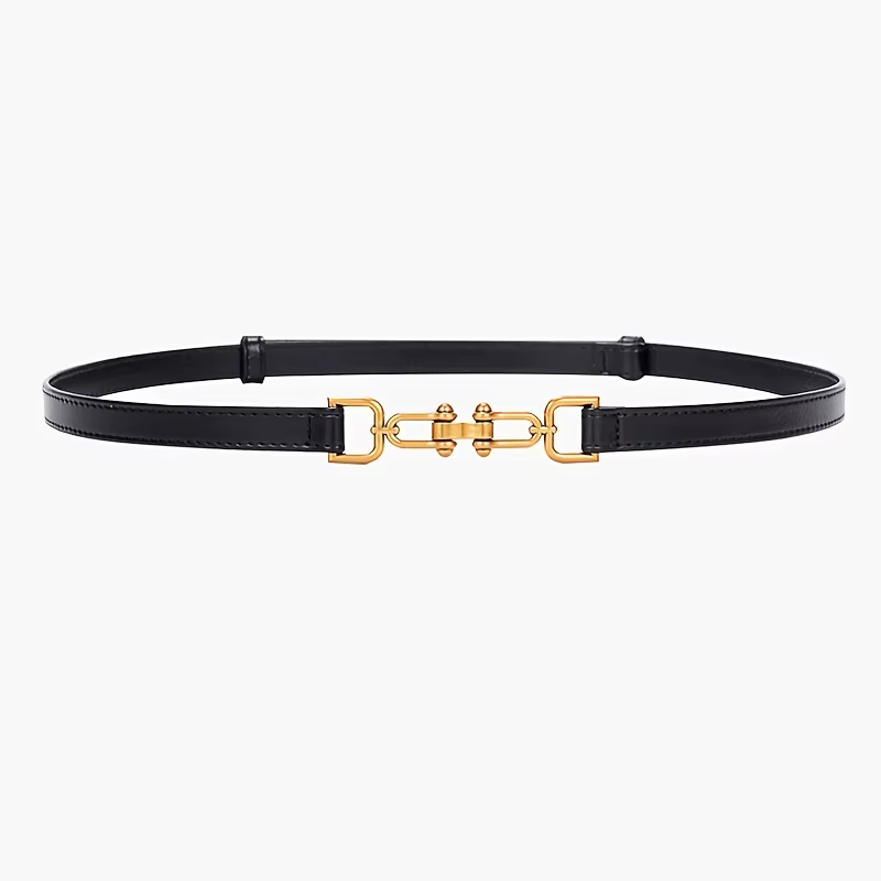 Ceinture fine en cuir véritable pour femme