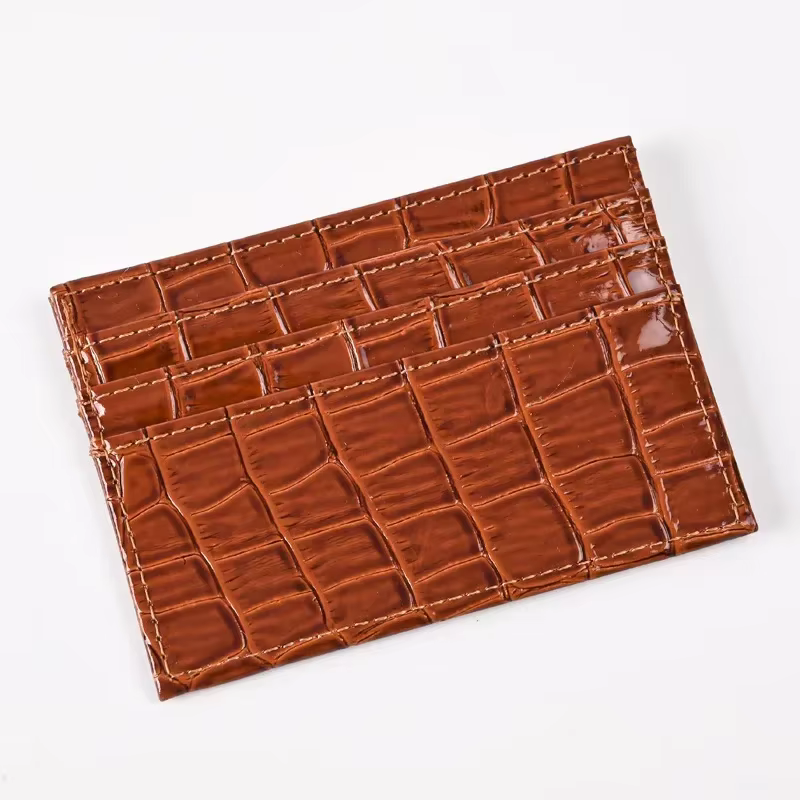 Portefeuille porte-cartes en cuir PU mince pour femme