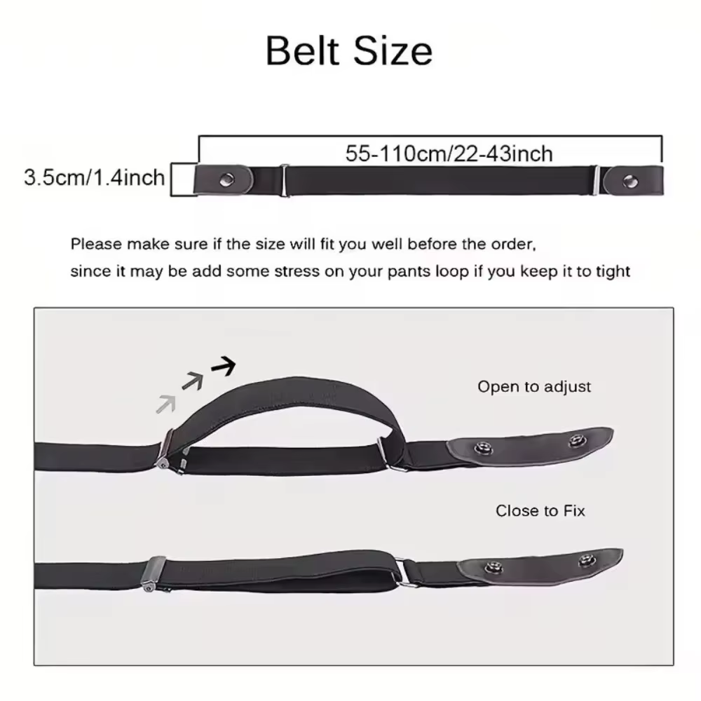 Ceinture élastique sans boucle pour femmes et hommes