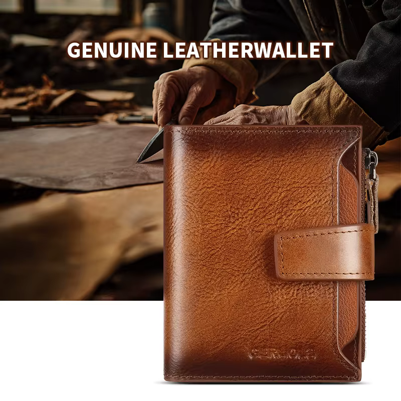 GERUOLA Portefeuille en cuir véritable pour homme
