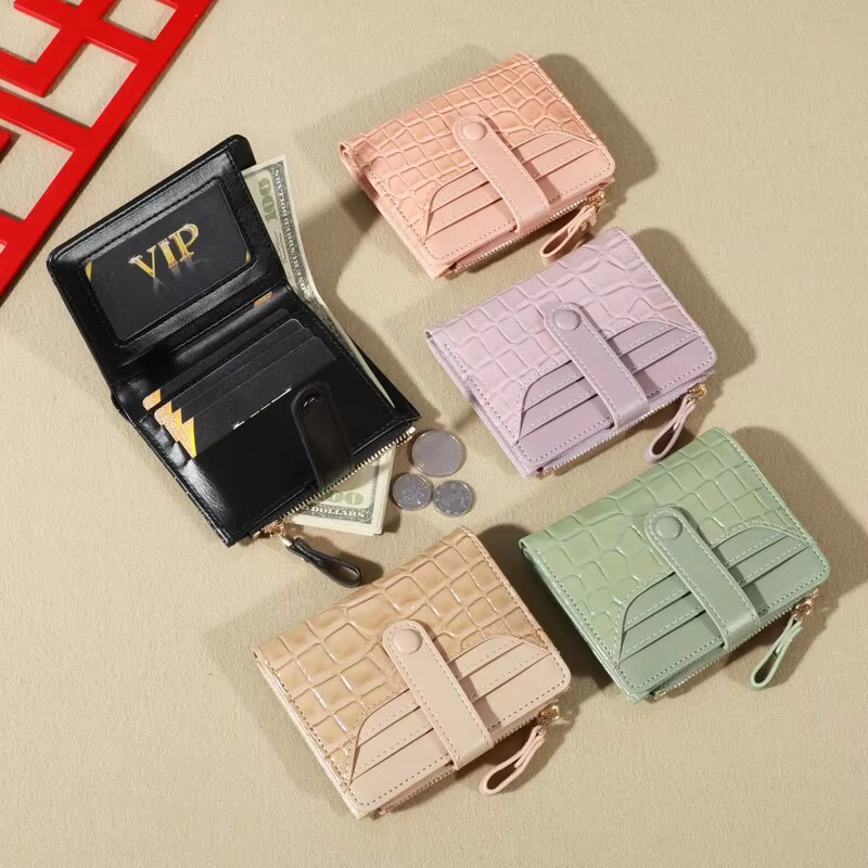 Mini portefeuille pochette imprimé crocodile