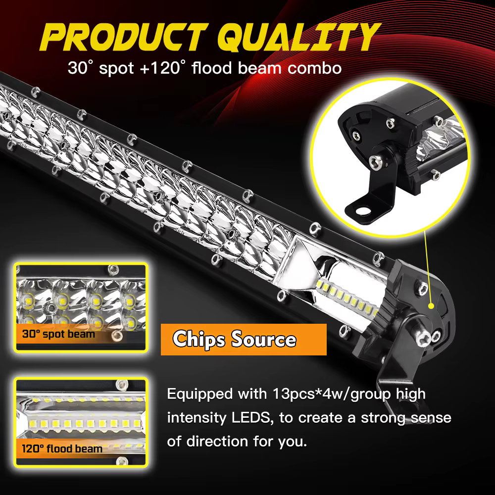 HL 14 "20" 26 "12D barre lumineuse LED mince Double rangée 60W 120W 180W 4x4 barre LED pour voiture Lada tracteurs SUV ATV hors route LED lumière de travail