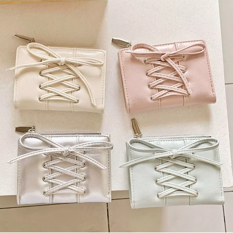 Portefeuille ultra fin à lacets pour femmes