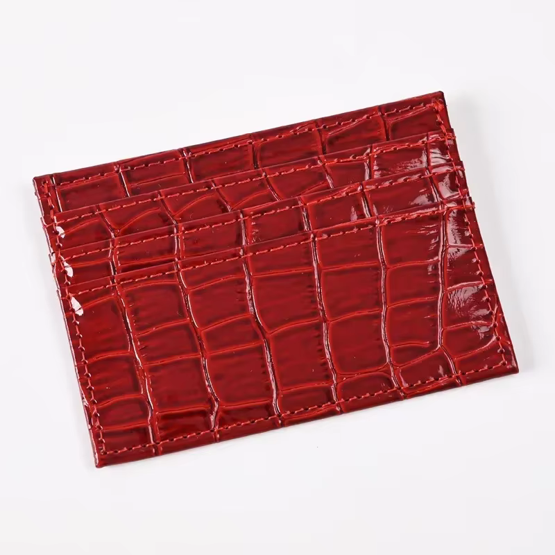 Portefeuille porte-cartes en cuir PU mince pour femme